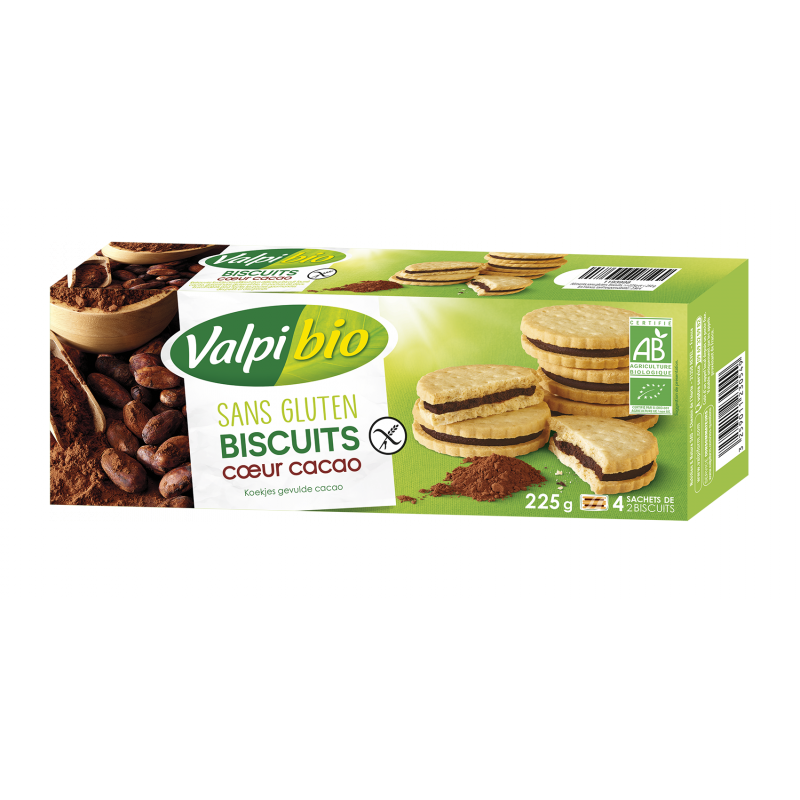 BISCUITS FOURRE CACAO 225 G
