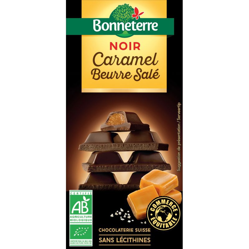 CHOCOLAT NOIR CARAMEL BEURRE SALE 100G