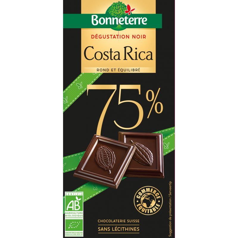 CHOCOLAT NOIR COSTA RICA 75% 80G